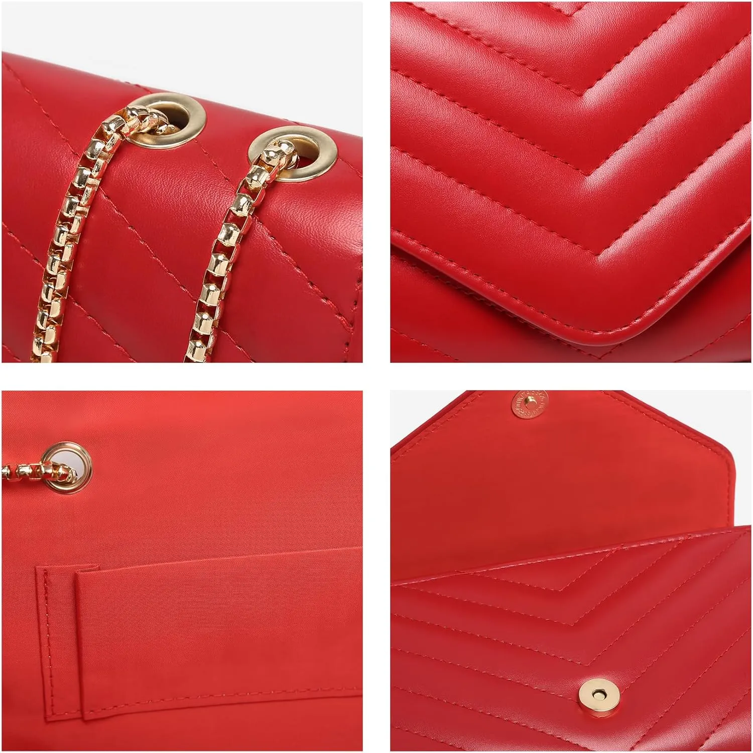Dasein Women Small Quilted Crossbody Bags Stylish Designer Evening Bag Clutch Purses and Handbags with Chain Shoulder Strap