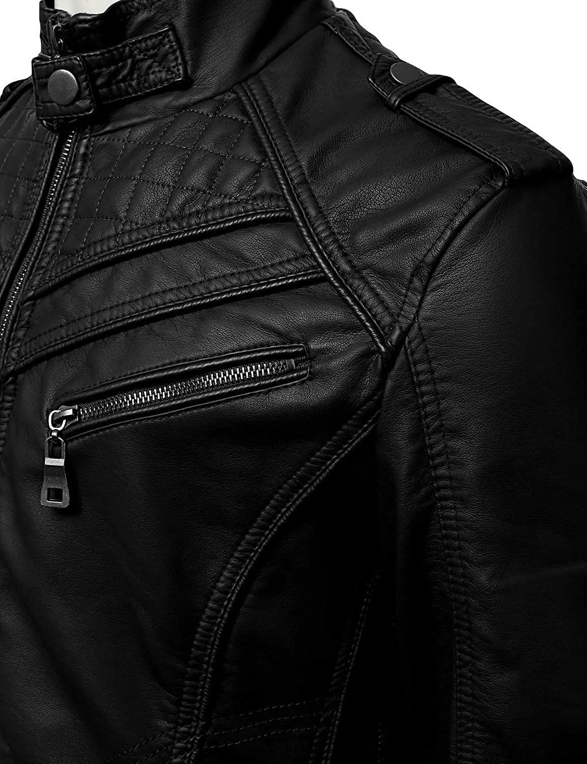 DECIMAL Men's Black Genuine Lambskin Leather Biker Jacket VINTAGE REAL MOTORCYCLE JACKETS FOR MEN