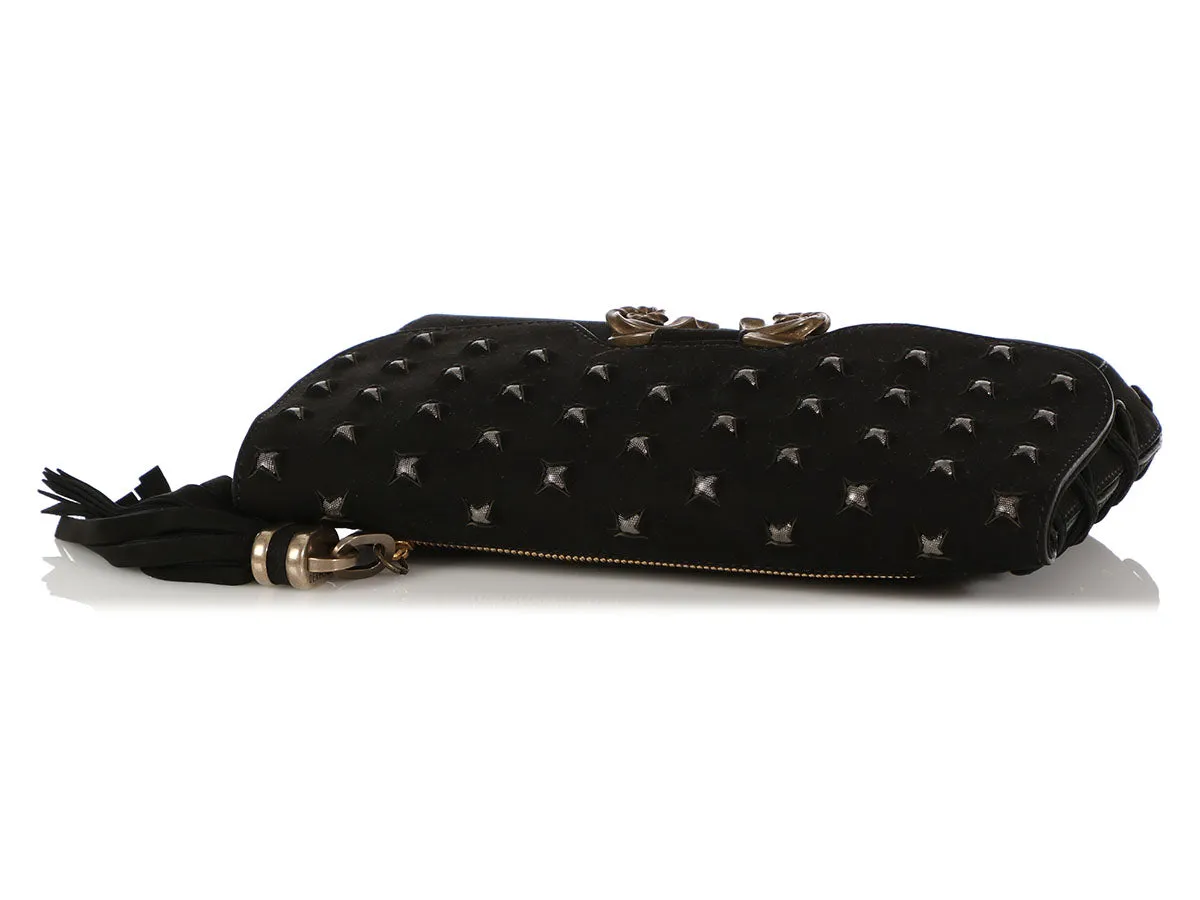 Derek Lam Black Powder Calf Studded Evie Clutch