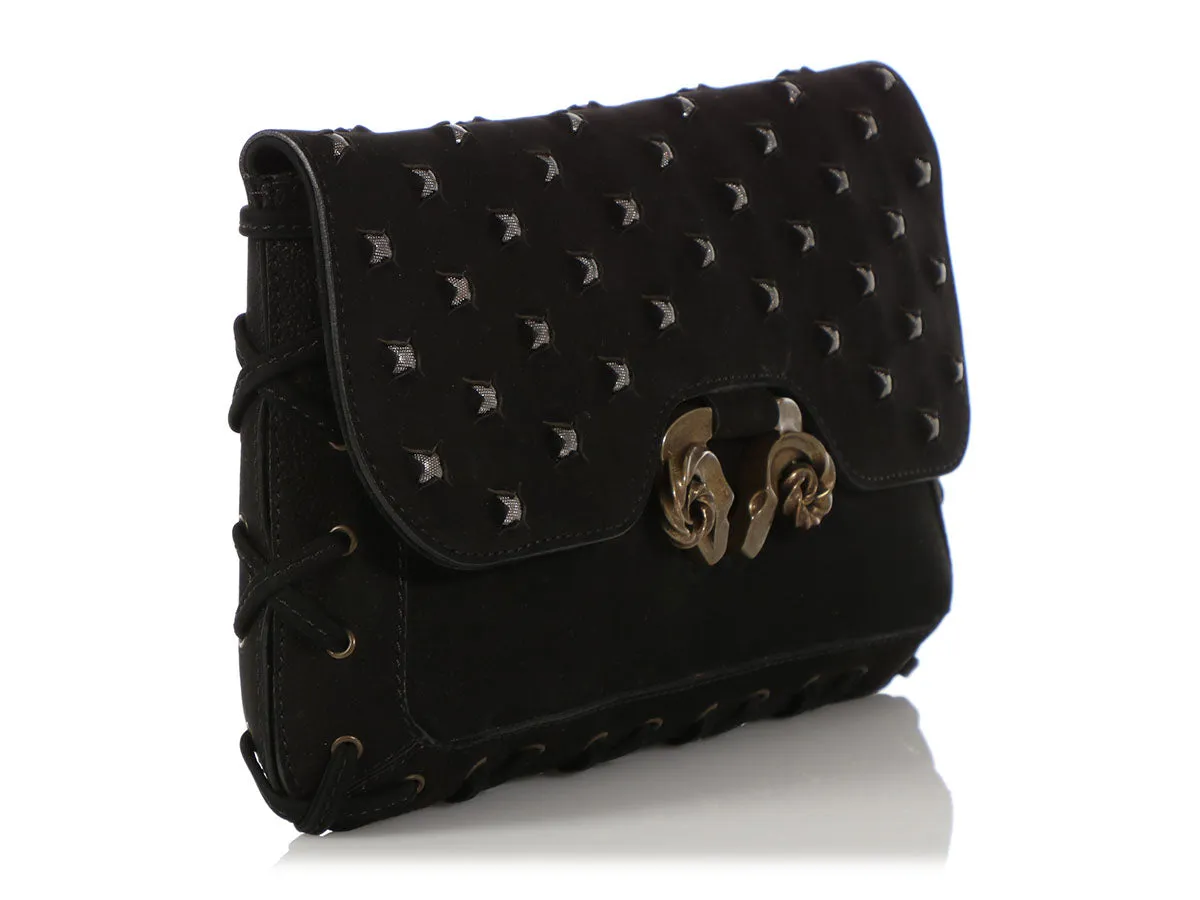Derek Lam Black Powder Calf Studded Evie Clutch