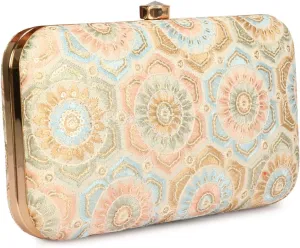 Designer Box Hand Clutch with Zari Embroidery