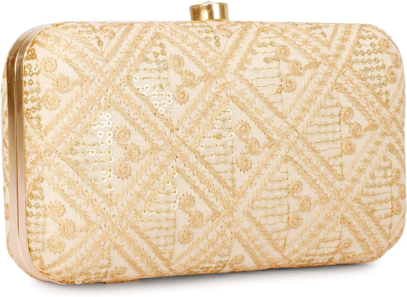 Designer Box Hand Clutch with Zari Embroidery