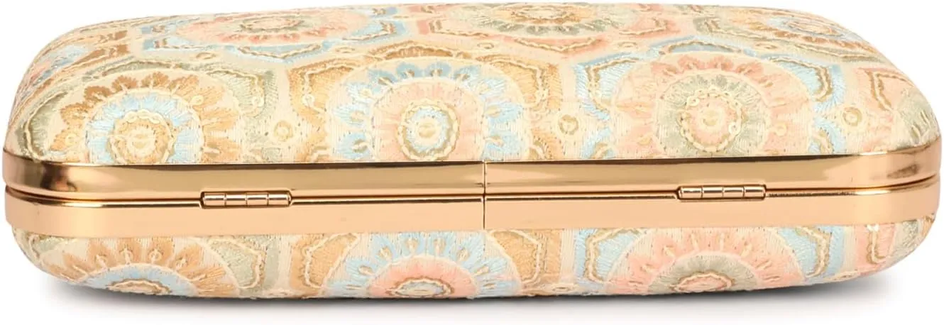 Designer Box Hand Clutch with Zari Embroidery