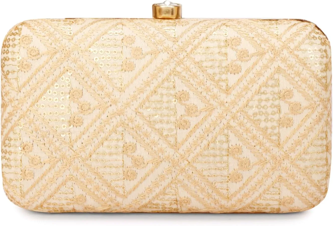 Designer Box Hand Clutch with Zari Embroidery