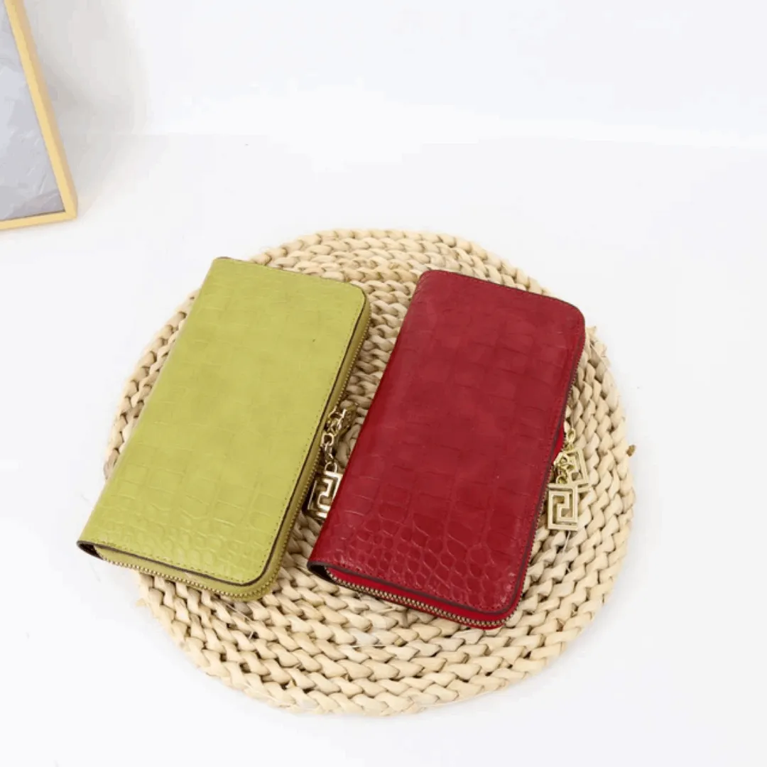 Designer Crocodile Pattern Purse 20 cm Long