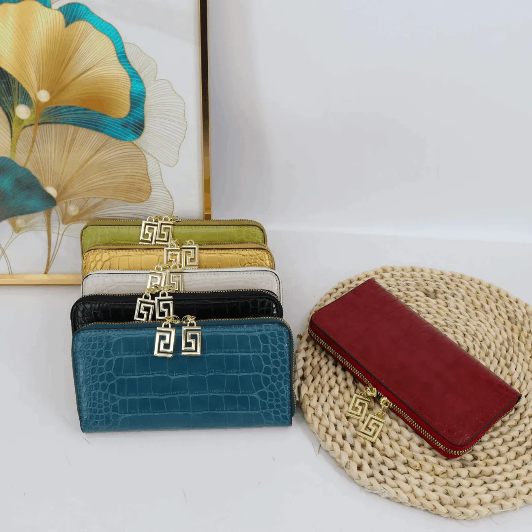 Designer Crocodile Pattern Purse 20 cm Long