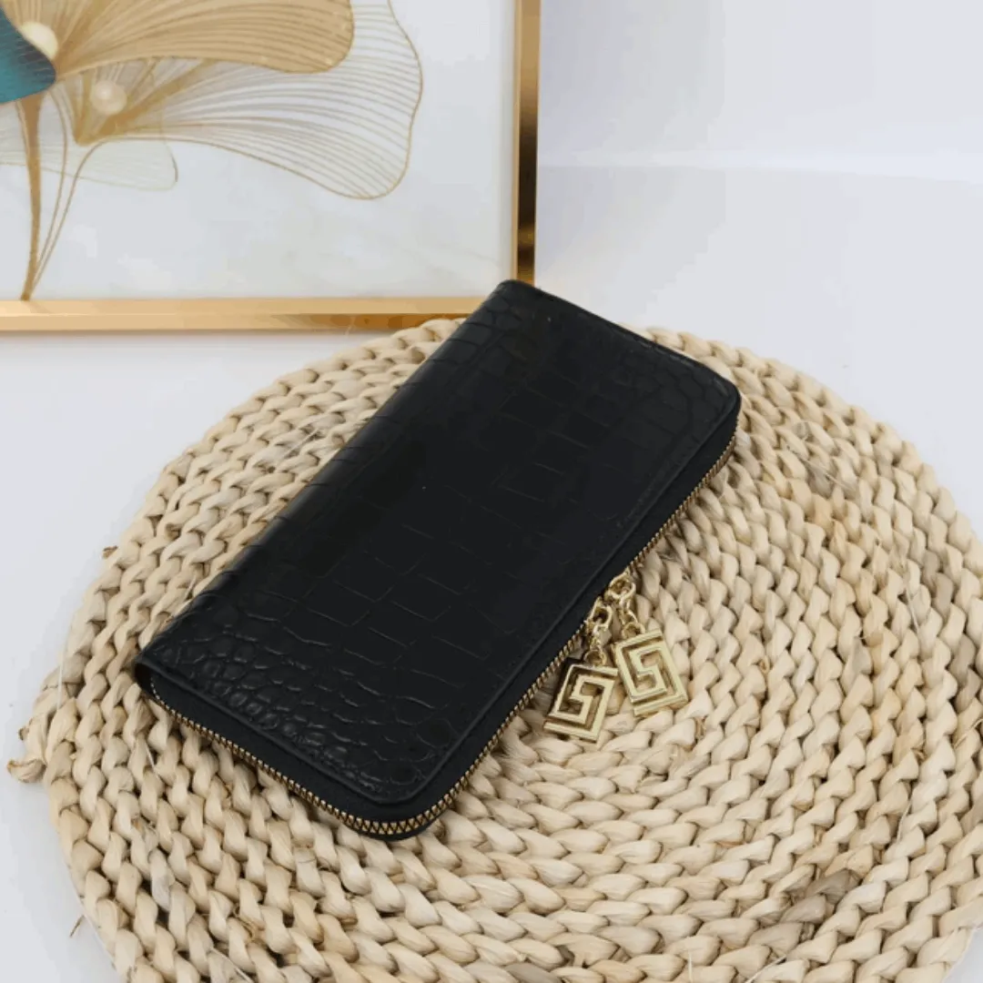 Designer Crocodile Pattern Purse 20 cm Long