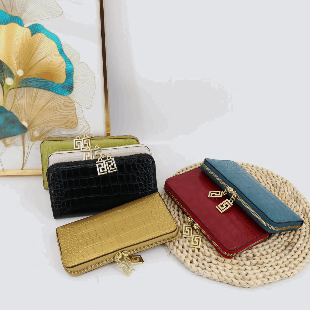 Designer Crocodile Pattern Purse 20 cm Long