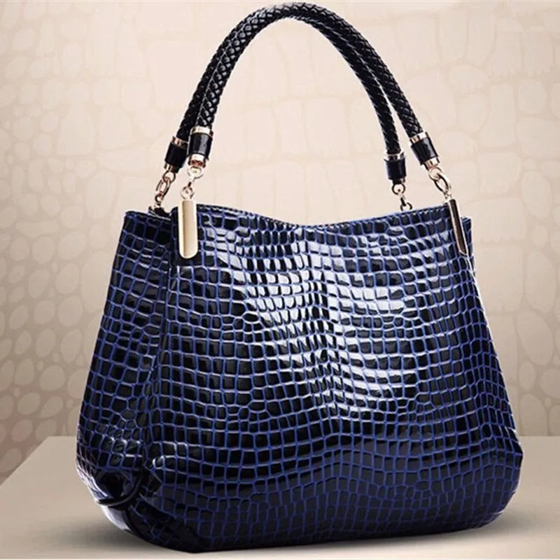 Designer Crocodile Print Two-strap Purse