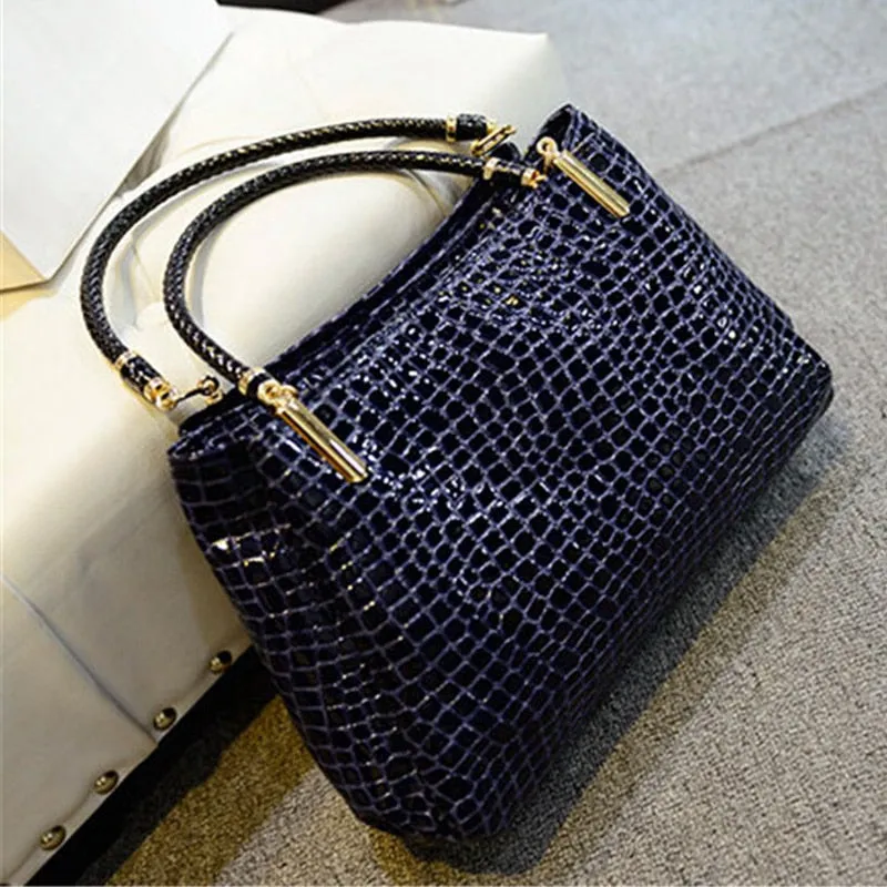 Designer Crocodile Print Two-strap Purse