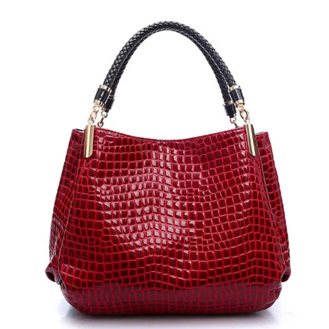 Designer Crocodile Print Two-strap Purse