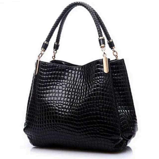 Designer Crocodile Print Two-strap Purse