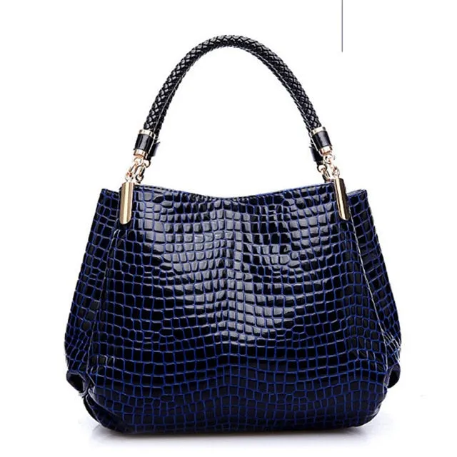 Designer Crocodile Print Two-strap Purse