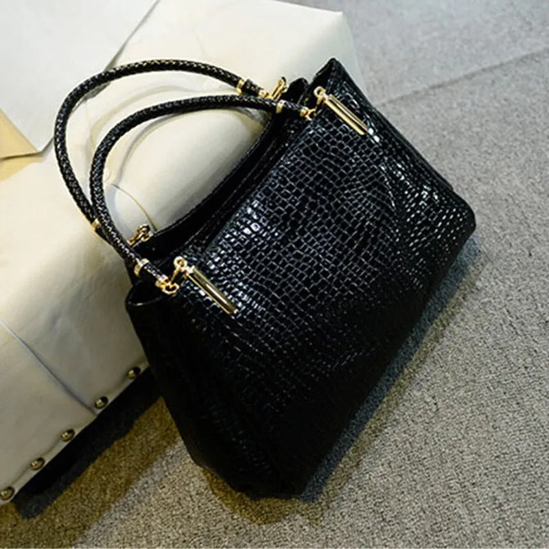 Designer Crocodile Print Two-strap Purse