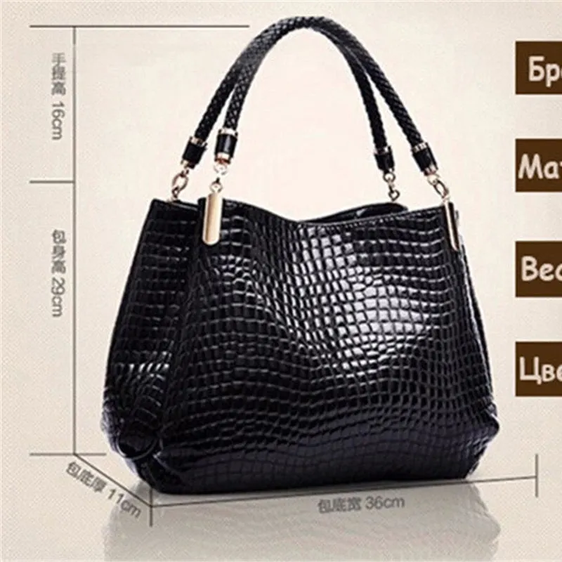 Designer Crocodile Print Two-strap Purse