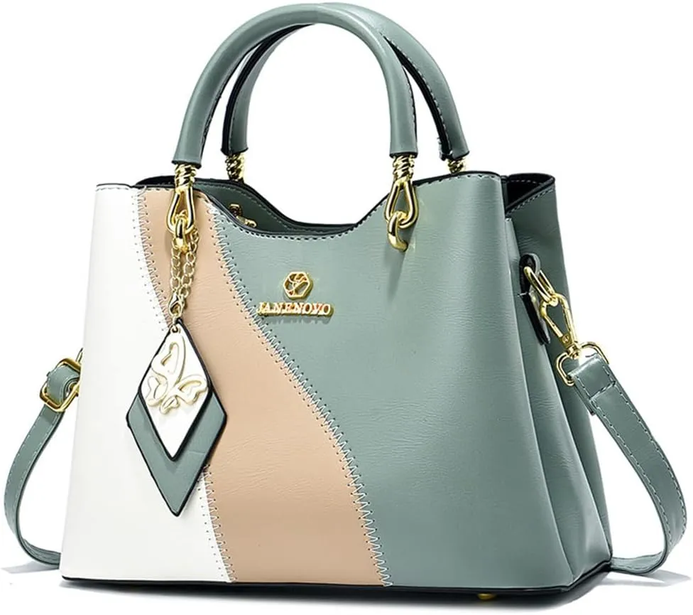 Designer Satchel Handbags Stylish Triple Compartment Top Handle Purses for Women
