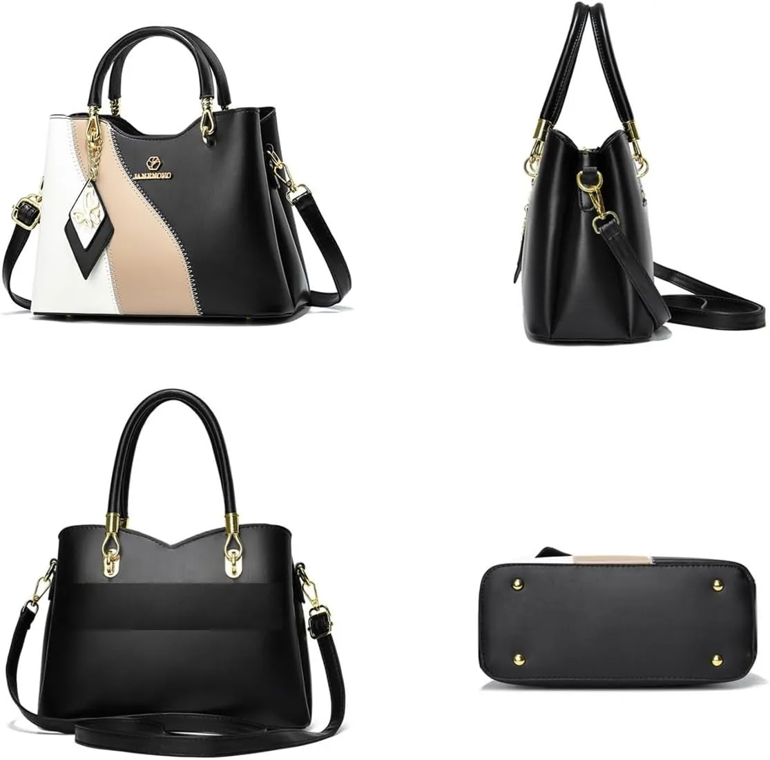Designer Satchel Handbags Stylish Triple Compartment Top Handle Purses for Women