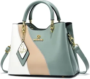 Designer Satchel Handbags Stylish Triple Compartment Top Handle Purses for Women