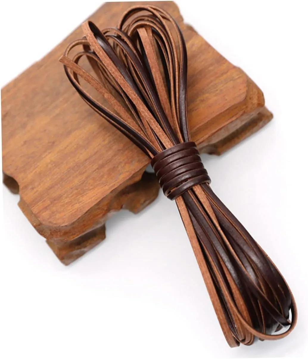 DIY Leather Rope 5m Long Real Cowhide Necklace Cords for Bracelets Handmade Jewelry Making Accessories Sturdy for Luggage Straps