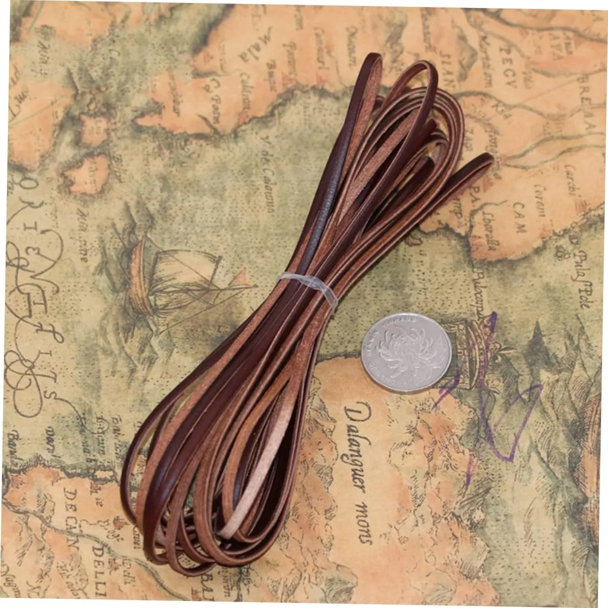 DIY Leather Rope 5m Long Real Cowhide Necklace Cords for Bracelets Handmade Jewelry Making Accessories Sturdy for Luggage Straps