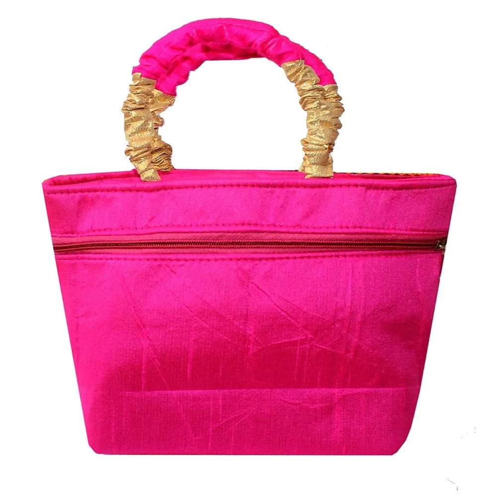 DMS Retail Floral Embroidered Handbag For Women Pink