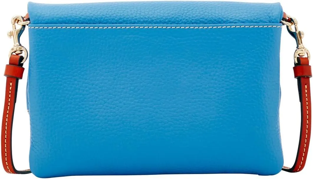 Dooney & Bourke Women's Foldover Zip Crossbody in Pebble Grain Leather, Small Sized Handbag with Adjustable Shoulder Strap