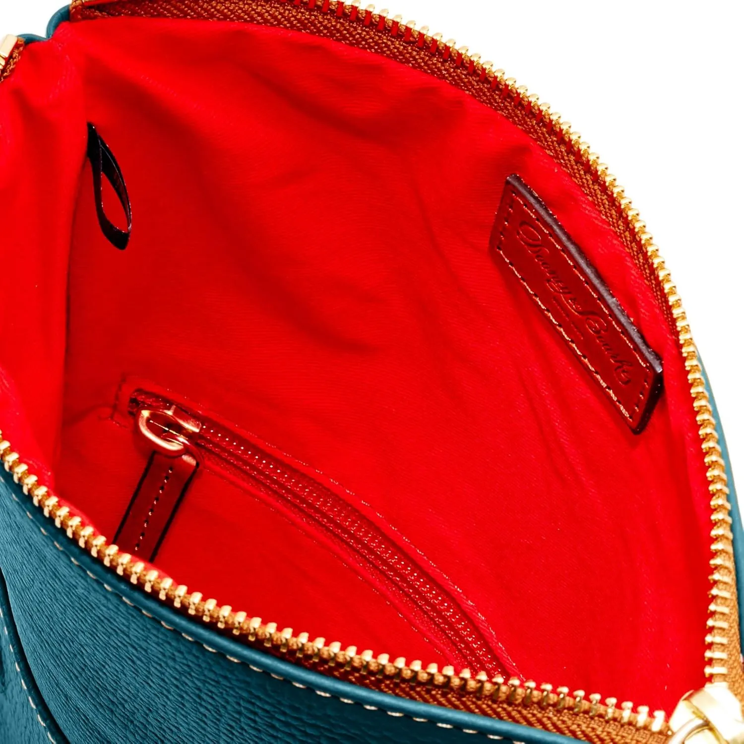 Dooney & Bourke Women's Foldover Zip Crossbody in Pebble Grain Leather, Small Sized Handbag with Adjustable Shoulder Strap