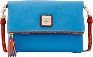 Dooney & Bourke Women's Foldover Zip Crossbody in Pebble Grain Leather, Small Sized Handbag with Adjustable Shoulder Strap