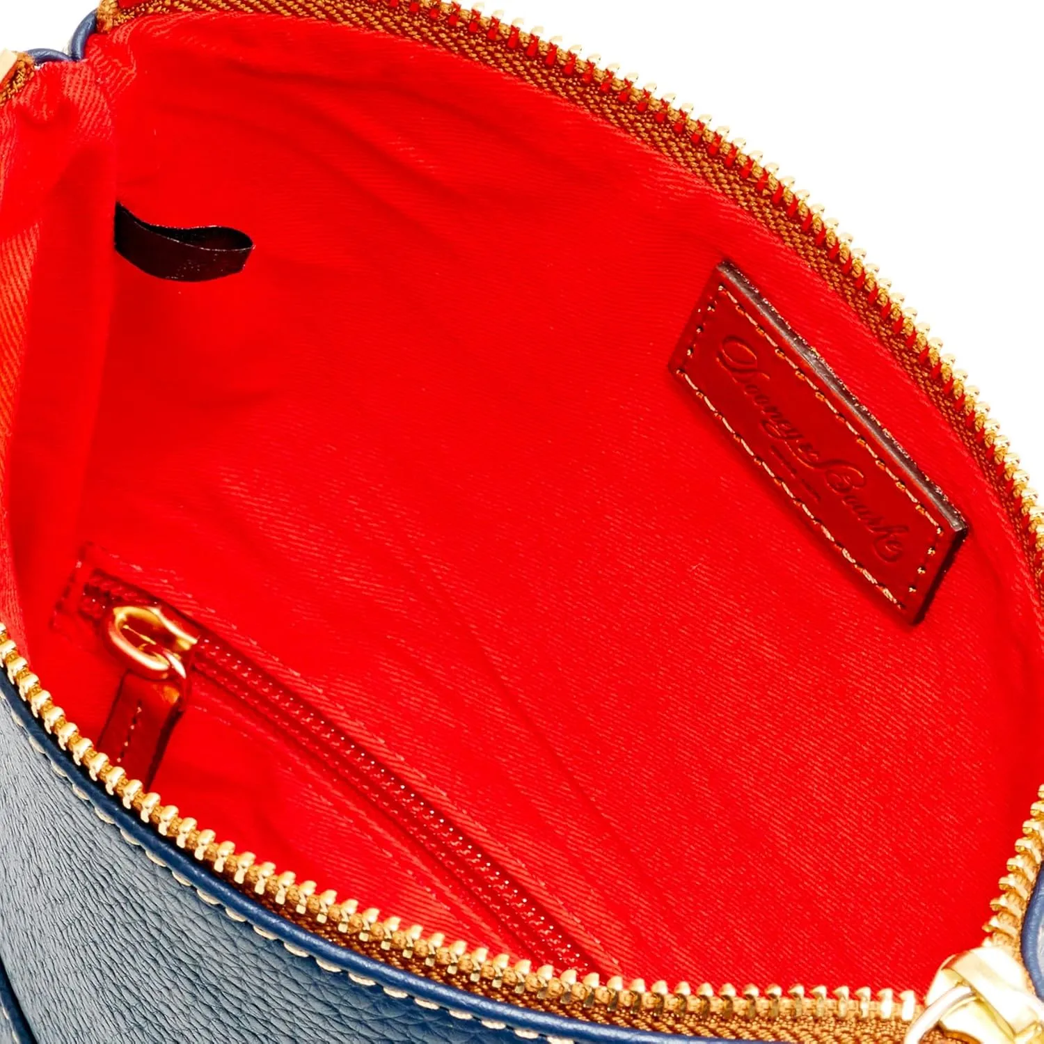 Dooney & Bourke Women's Foldover Zip Crossbody in Pebble Grain Leather, Small Sized Handbag with Adjustable Shoulder Strap