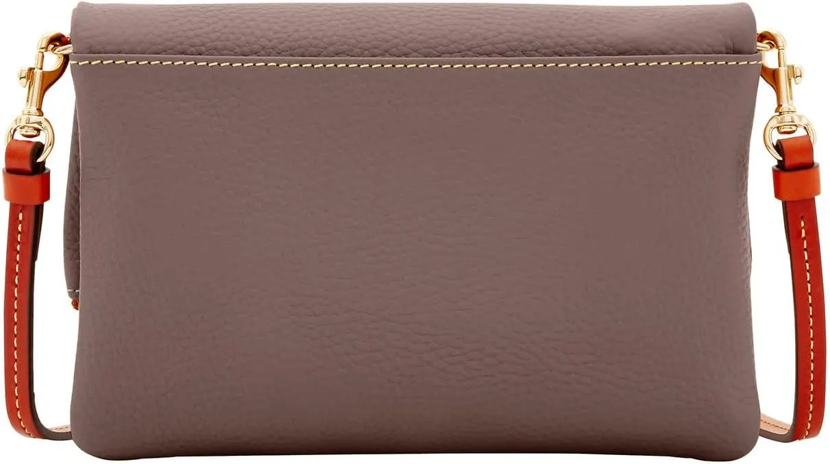 Dooney & Bourke Women's Foldover Zip Crossbody in Pebble Grain Leather, Small Sized Handbag with Adjustable Shoulder Strap