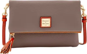 Dooney & Bourke Women's Foldover Zip Crossbody in Pebble Grain Leather, Small Sized Handbag with Adjustable Shoulder Strap