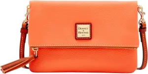 Dooney & Bourke Women's Foldover Zip Crossbody in Pebble Grain Leather, Small Sized Handbag with Adjustable Shoulder Strap