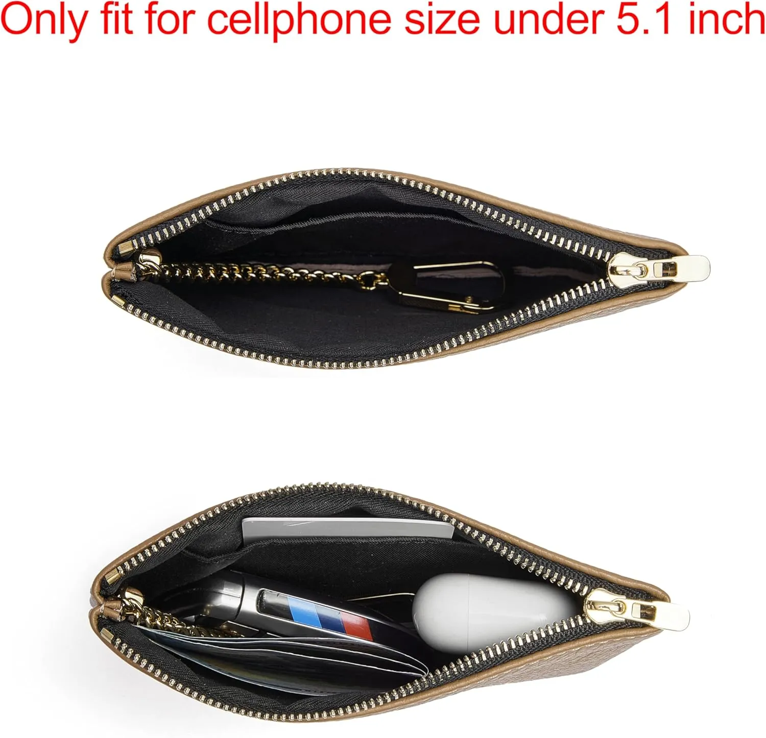 DORIS&JACKY Small Leather Coin Purse Mini Keychain Pouch Card Holder For Men Women (15-cowhide-grey)