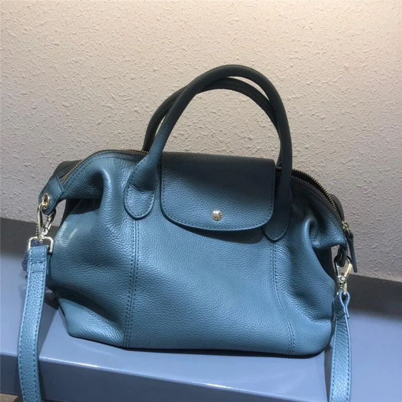 Dragon Inlaid Bag With The Same Top Layer Cowhide Handbags Casual Soft Cowhide