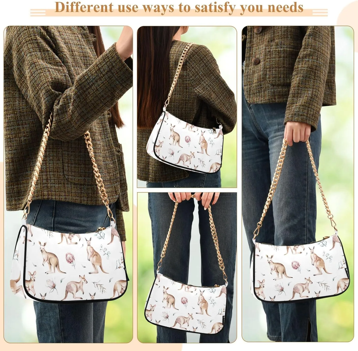 Duck Print Blue Trendy Purse Hobo Designer Clutch Womens Trendy Handbags Chain over the Shoulder Purse