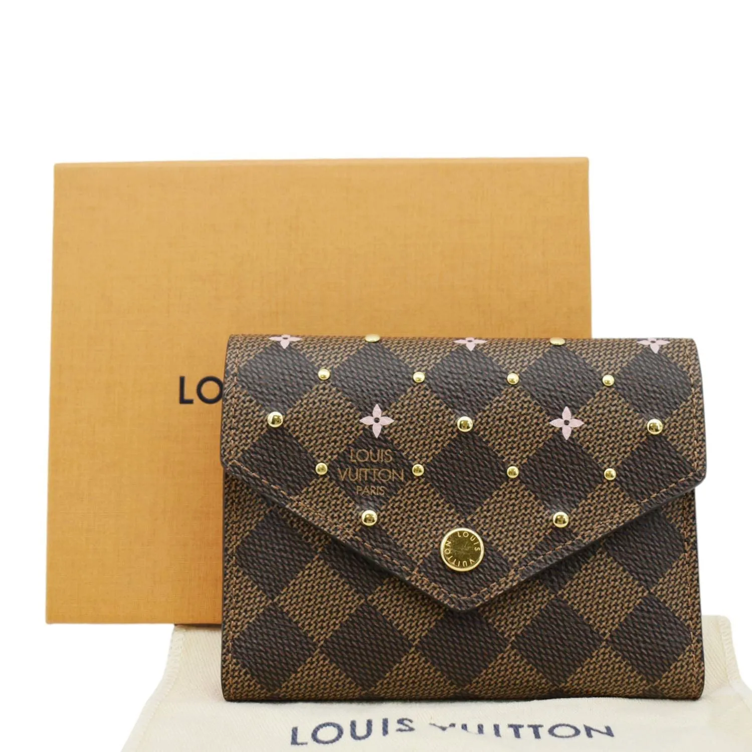 Ebene LOUIS Studded Brown Bundle discount Wallet VUITTON Damier Satisfaction guaranteed Victorine