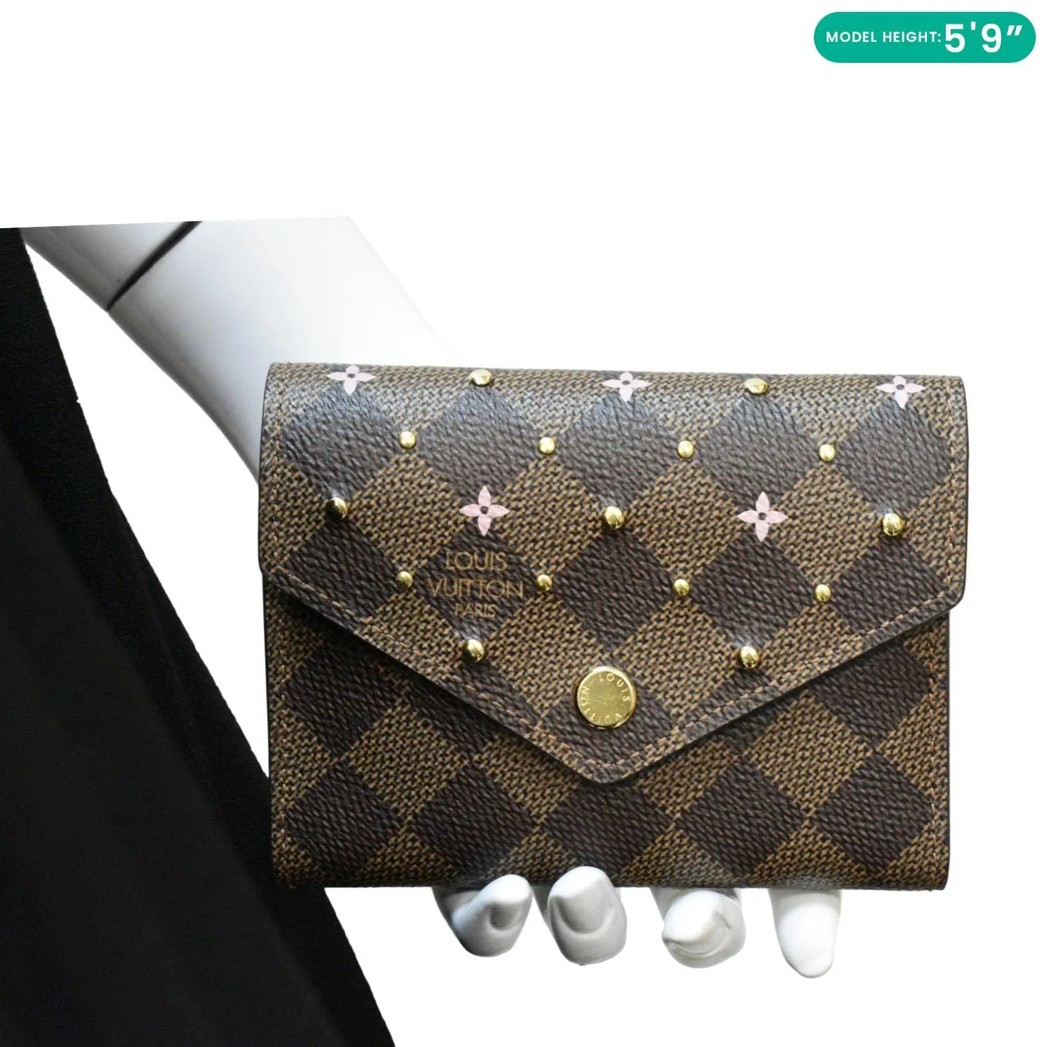 Ebene LOUIS Studded Brown Bundle discount Wallet VUITTON Damier Satisfaction guaranteed Victorine