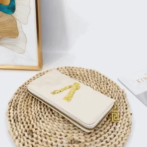 Elegant Embroidered Clutch Wallet – Stylish 20cm Long Zipper Purse for Women