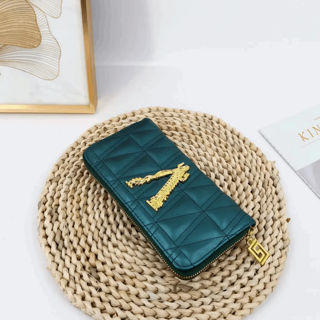 Elegant Embroidered Clutch Wallet – Stylish 20cm Long Zipper Purse for Women