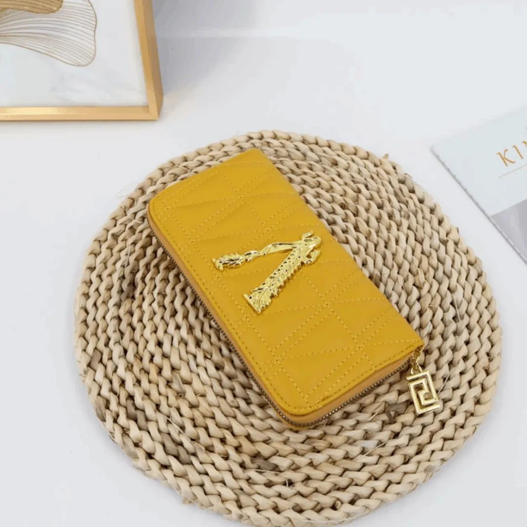 Elegant Embroidered Clutch Wallet – Stylish 20cm Long Zipper Purse for Women