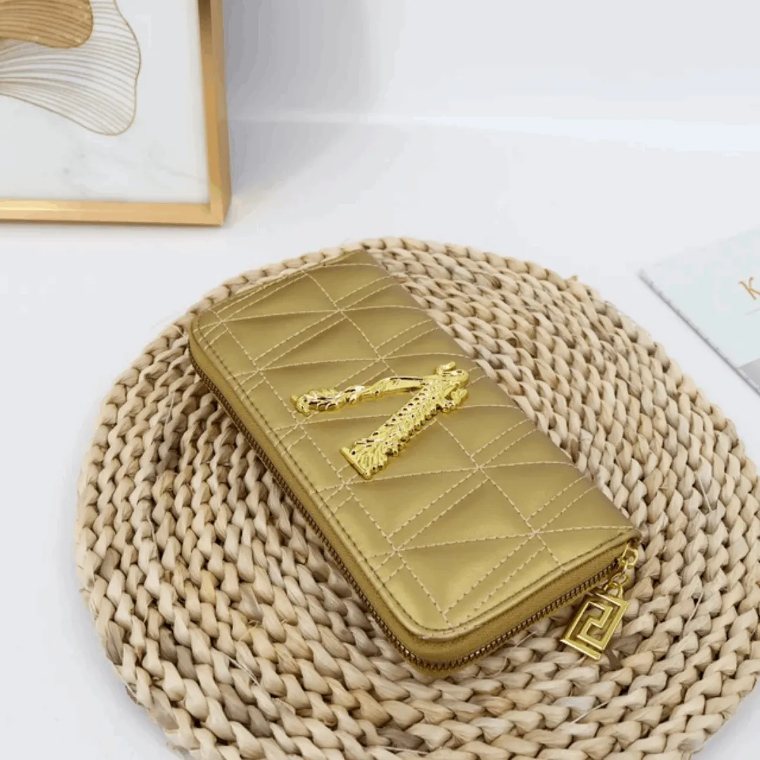 Elegant Embroidered Clutch Wallet – Stylish 20cm Long Zipper Purse for Women