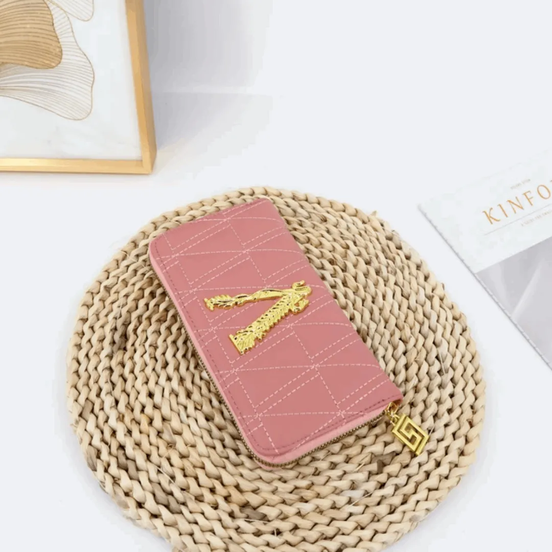 Elegant Embroidered Clutch Wallet – Stylish 20cm Long Zipper Purse for Women
