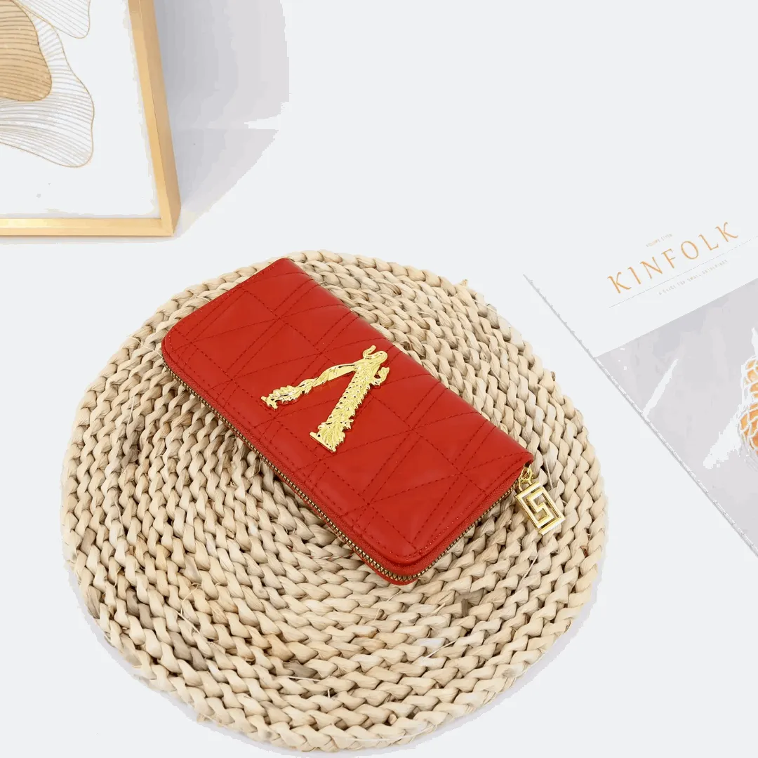 Elegant Embroidered Clutch Wallet – Stylish 20cm Long Zipper Purse for Women