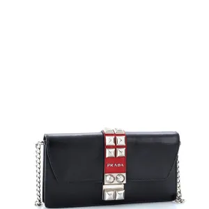 Elektra Wallet on Chain Studded Leather
