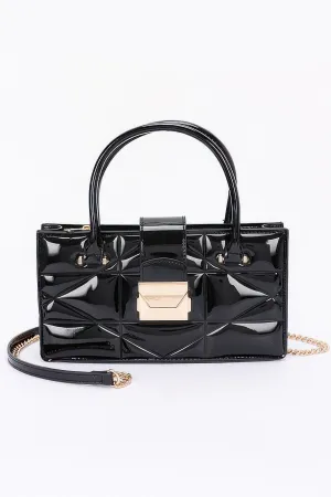 Embossed Enamel Handle Clutch