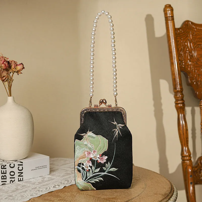 Embroidered Ancient Style Cheongsam Banquet Pearl Handbags