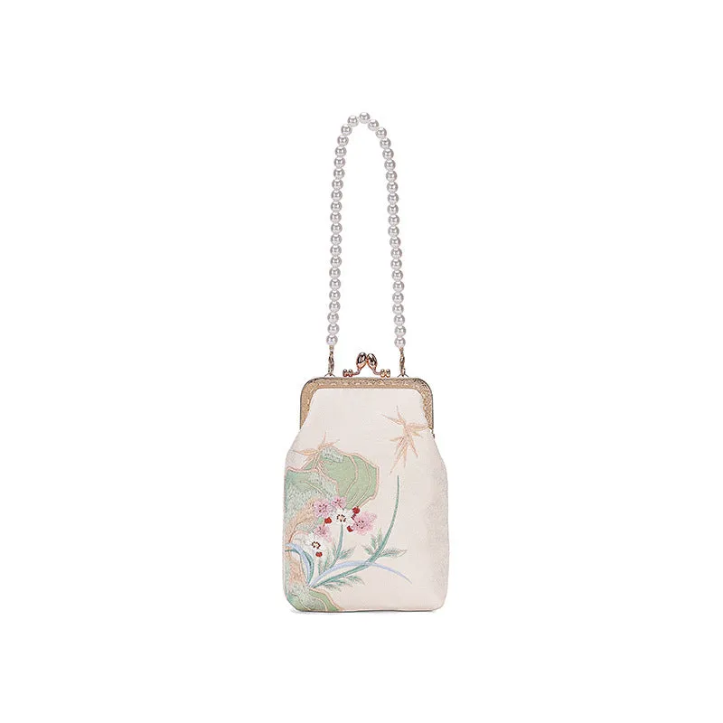 Embroidered Ancient Style Cheongsam Banquet Pearl Handbags