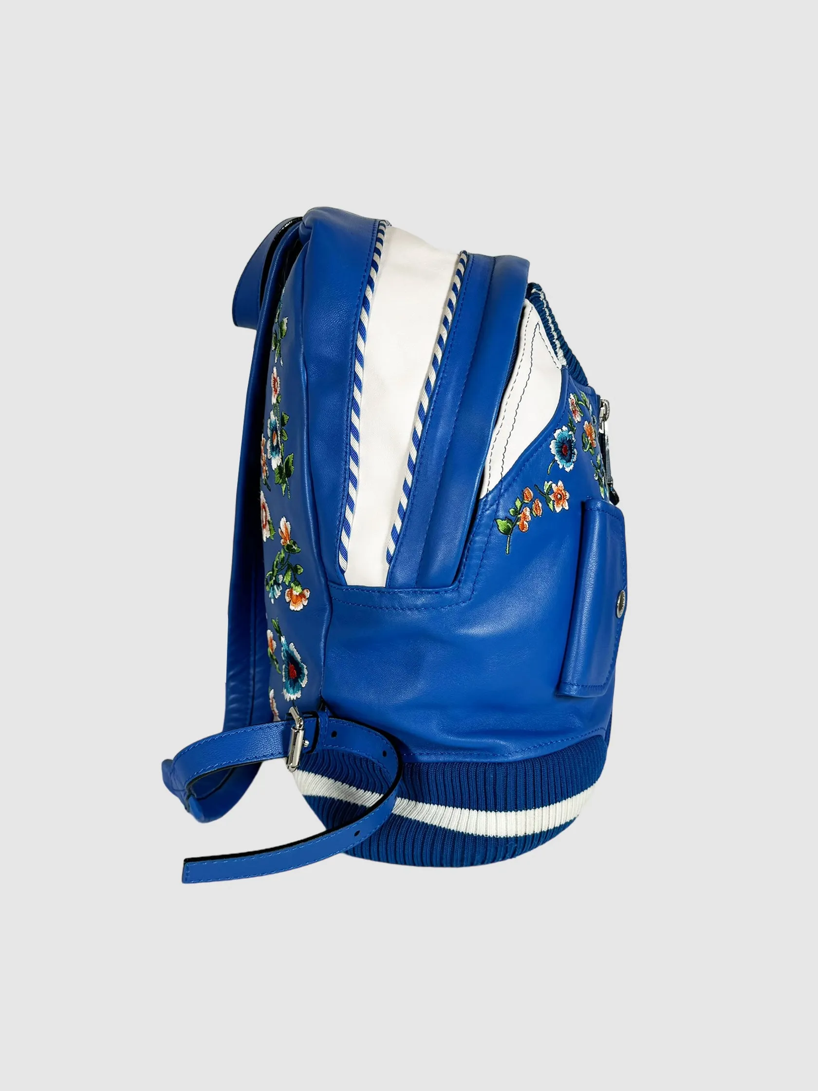Embroidered Bomber Jacket Backpack
