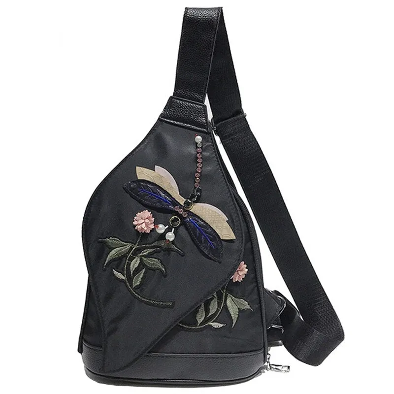 Embroidered Chest Bag