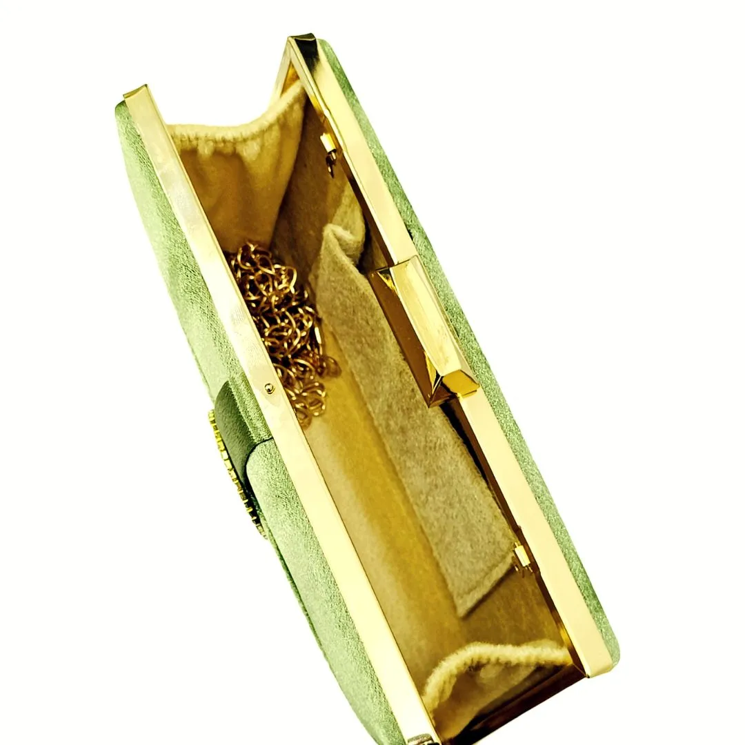 Emerald Empress Green Color Classy Party Wear Clutch